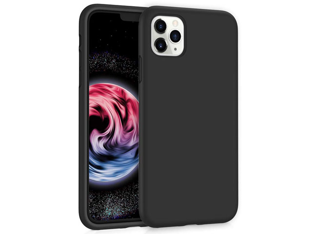 Чехол Yotrix LiquidSilicone для Apple iPhone 11 pro max (черный, гелевый)