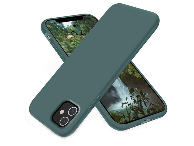 Чехол Yotrix LiquidSilicone для Apple iPhone 11 (темно-зеленый, гелевый)