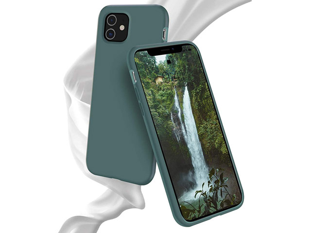 Чехол Yotrix LiquidSilicone для Apple iPhone 11 (темно-зеленый, гелевый)