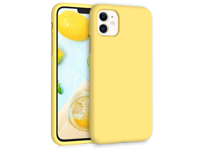 Чехол Yotrix LiquidSilicone для Apple iPhone 11 (желтый, гелевый)