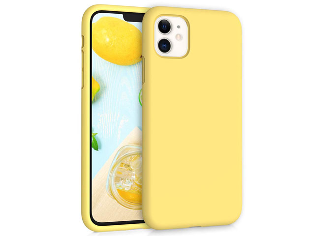 Чехол Yotrix LiquidSilicone для Apple iPhone 11 (желтый, гелевый)