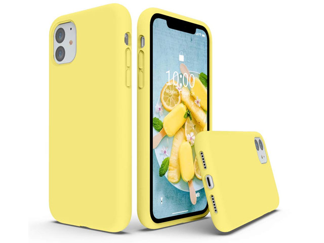 Чехол Yotrix LiquidSilicone для Apple iPhone 11 (желтый, гелевый)