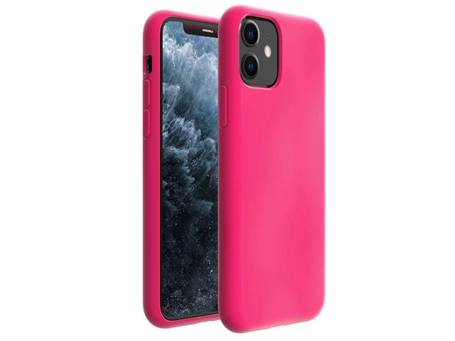 Чехол Yotrix LiquidSilicone для Apple iPhone 11 (малиновый, гелевый)