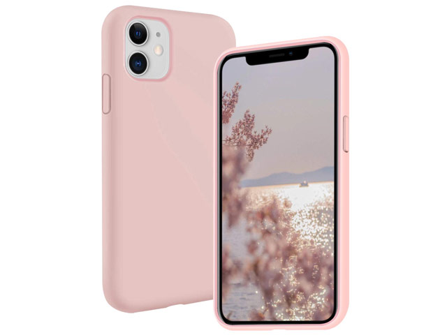 Чехол Yotrix LiquidSilicone для Apple iPhone 11 (пудра, гелевый)