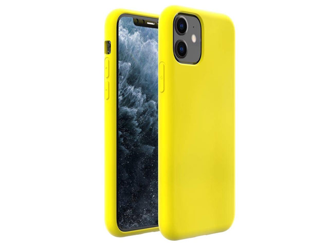 Чехол Yotrix LiquidSilicone для Apple iPhone 11 (лимонный, гелевый)