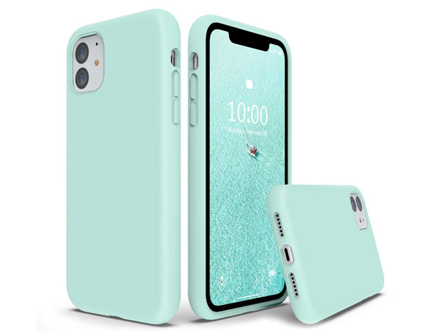 Чехол Yotrix LiquidSilicone для Apple iPhone 11 (мятный, гелевый)