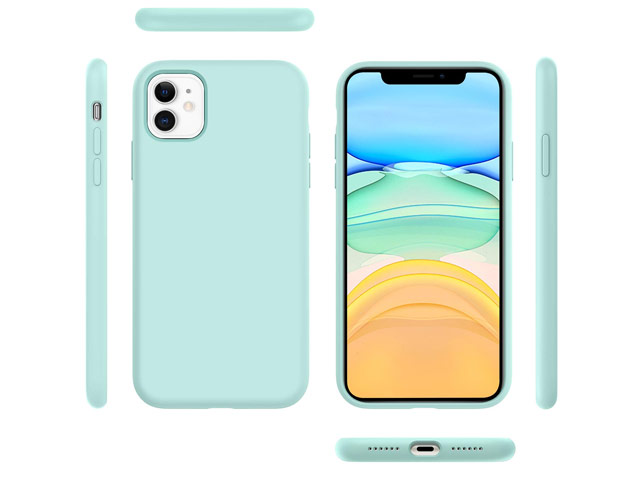 Чехол Yotrix LiquidSilicone для Apple iPhone 11 (мятный, гелевый)