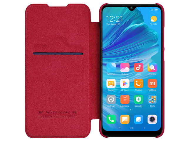 Чехол Nillkin Qin leather case для Xiaomi Mi A3 (красный, кожаный)