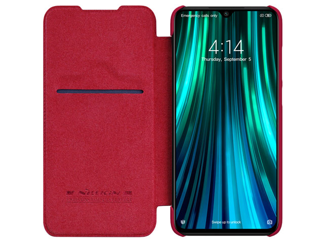 Чехол Nillkin Qin leather case для Xiaomi Redmi Note 8 pro (красный, кожаный)