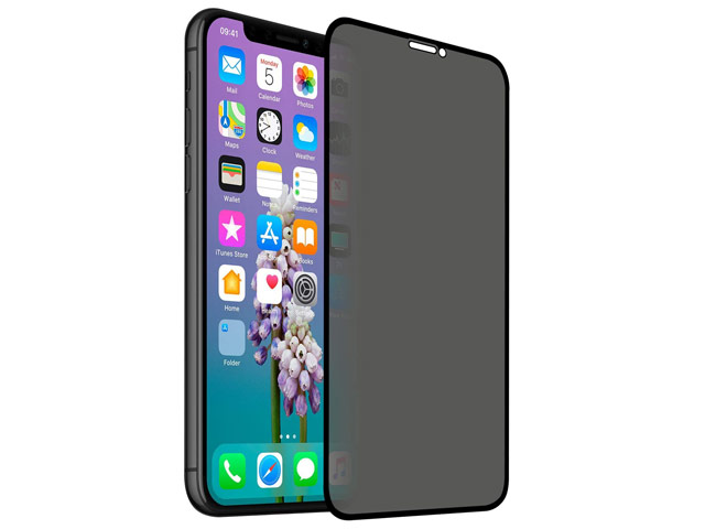 Защитное стекло Yotrix 3D Privacy Glass Protector для Apple iPhone 11 pro max (черное, тонированное)