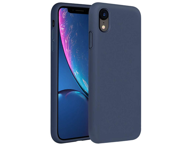 Чехол Yotrix LiquidSilicone для Apple iPhone XR (темно-синий, гелевый)