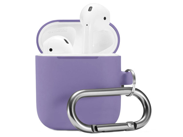 Чехол Synapse Buckle Case для Apple AirPods (темно-сиреневый, силиконовый)