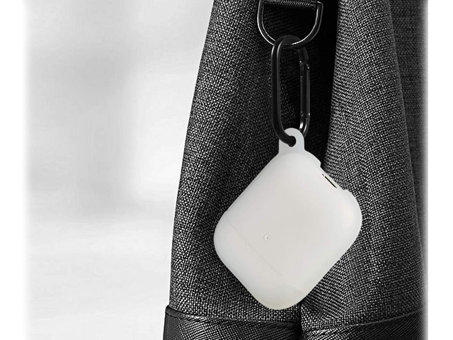 Чехол Synapse Leather Silicone для Apple AirPods (белый, силиконовый)