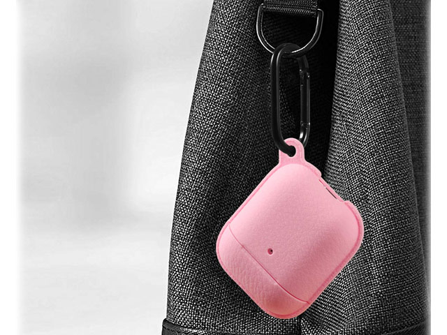 Чехол Synapse Leather Silicone для Apple AirPods (розовый, силиконовый)