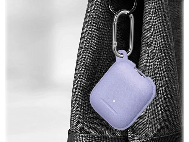Чехол Synapse Leather Silicone для Apple AirPods (сиреневый, силиконовый)