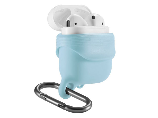 Чехол Synapse Waterproof Case для Apple AirPods (голубой, силиконовый)