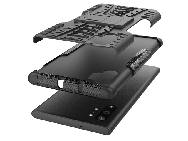 Чехол Yotrix Shockproof case для Samsung Galaxy Note 10 plus (черный, пластиковый)
