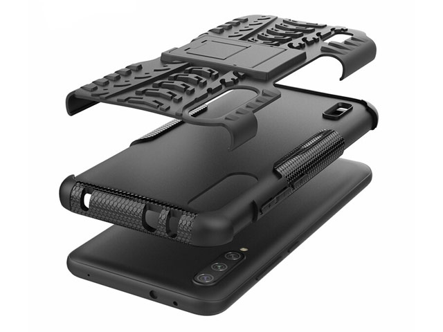 Чехол Yotrix Shockproof case для Xiaomi Mi A3 (черный, пластиковый)