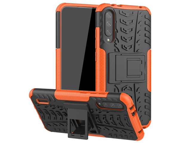 Чехол Yotrix Shockproof case для Xiaomi Mi A3 (оранжевый, пластиковый)