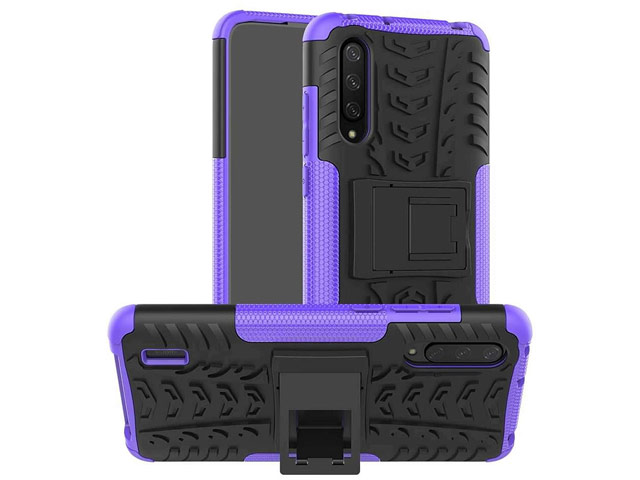 Чехол Yotrix Shockproof case для Xiaomi Mi A3 (фиолетовый, пластиковый)