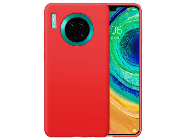 Чехол Yotrix LiquidSilicone для Huawei Mate 30 (красный, гелевый)