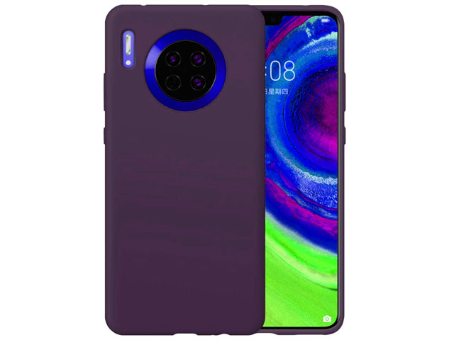 Чехол Yotrix LiquidSilicone для Huawei Mate 30 (фиолетовый, гелевый)