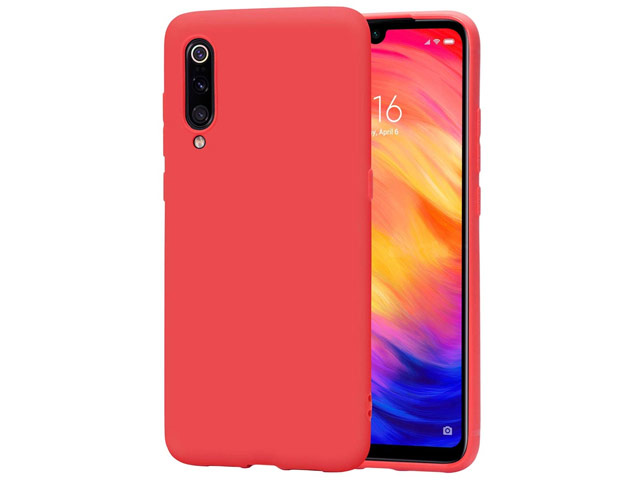 Чехол Yotrix LiquidSilicone для Xiaomi Mi 9 SE (красный, гелевый)