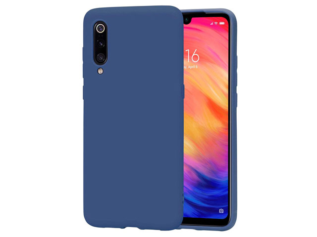 Чехол Yotrix LiquidSilicone для Xiaomi Mi 9 SE (темно-синий, гелевый)