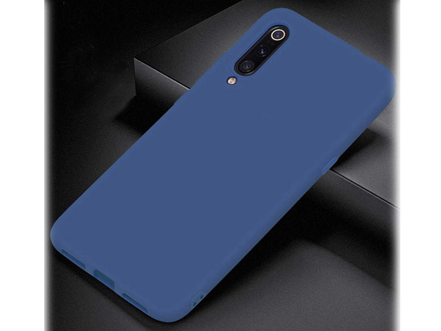 Чехол Yotrix LiquidSilicone для Xiaomi Mi 9 SE (темно-синий, гелевый)