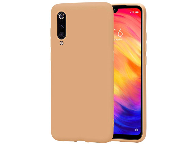 Чехол Yotrix LiquidSilicone для Xiaomi Mi 9 SE (бежевый, гелевый)