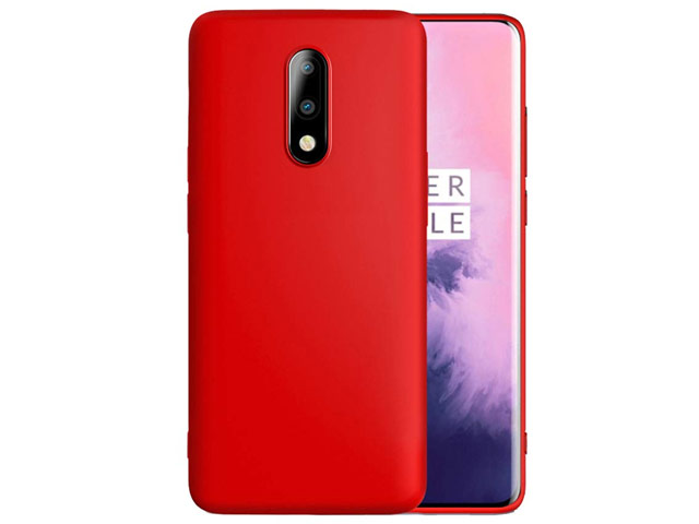 Чехол Yotrix LiquidSilicone для OnePlus 7 (красный, гелевый)