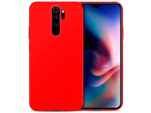 Чехол Yotrix LiquidSilicone для Xiaomi Redmi Note 8 pro (красный, гелевый)