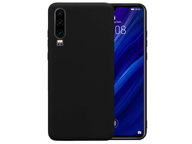 Чехол Yotrix LiquidSilicone для Huawei P30 (черный, гелевый)