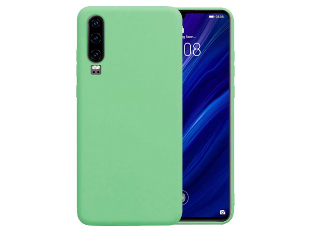 Чехол Yotrix LiquidSilicone для Huawei P30 (зеленый, гелевый)