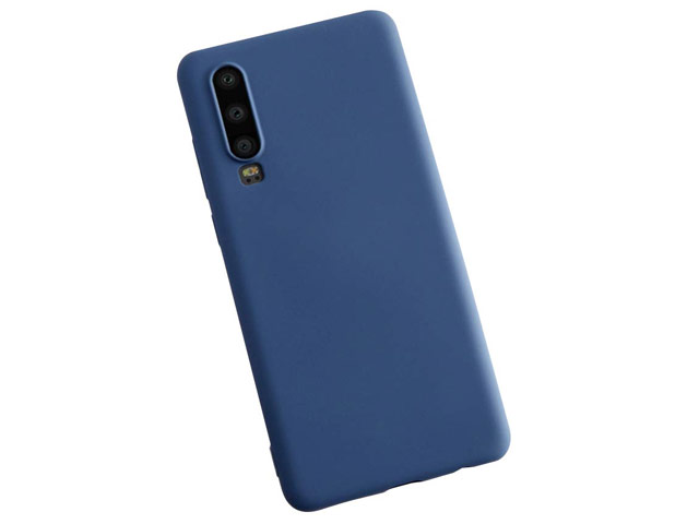 Чехол Yotrix LiquidSilicone для Huawei P30 (темно-синий, гелевый)