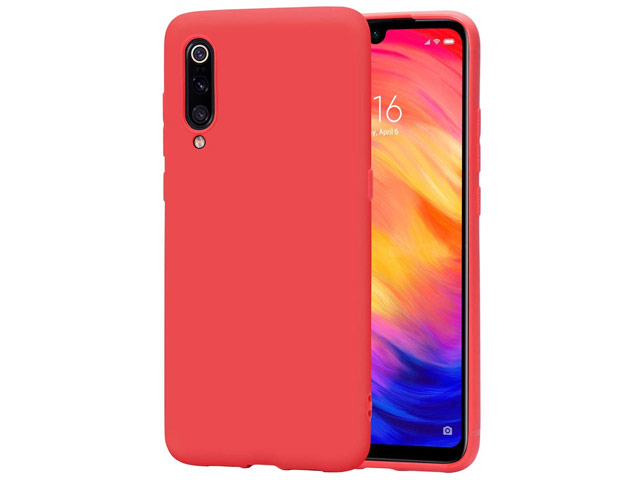 Чехол Yotrix LiquidSilicone для Xiaomi Mi 9 (красный, гелевый)