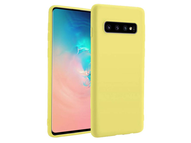 Чехол Yotrix LiquidSilicone для Samsung Galaxy S10 plus (желтый, гелевый)