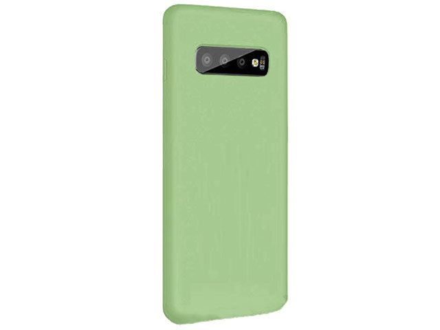 Чехол Yotrix LiquidSilicone для Samsung Galaxy S10 plus (зеленый, гелевый)