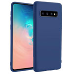 Чехол Yotrix LiquidSilicone для Samsung Galaxy S10 plus (темно-синий, гелевый)