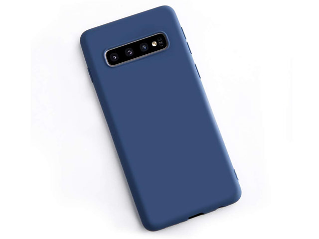 Чехол Yotrix LiquidSilicone для Samsung Galaxy S10 plus (темно-синий, гелевый)