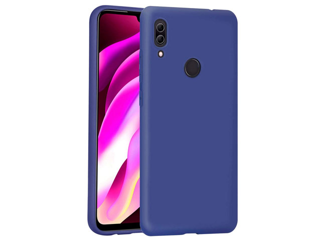 Чехол Yotrix LiquidSilicone для Xiaomi Redmi Note 7 (темно-синий, гелевый)