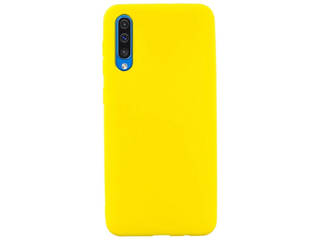 Чехол Yotrix LiquidSilicone для Samsung Galaxy A50 (желтый, гелевый)