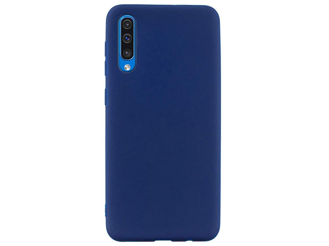Чехол Yotrix LiquidSilicone для Samsung Galaxy A50 (темно-синий, гелевый)