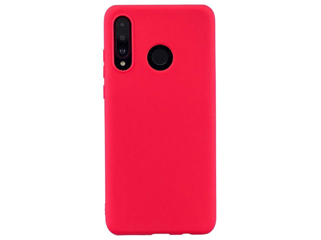 Чехол Yotrix LiquidSilicone для Huawei P30 lite (красный, гелевый)