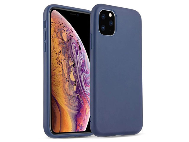 Чехол Yotrix SoftCase для Apple iPhone 11 pro (темно-синий, гелевый)