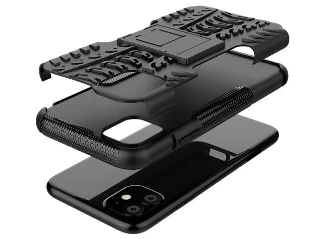 Чехол Yotrix Shockproof case для Apple iPhone 11 (черный, пластиковый)
