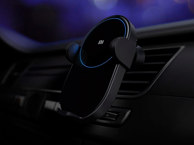 Беспроводное зарядное устройство Xiaomi Mi Qi Car Wireless Charger (черное, автомобильное, автозахват, Fast Charge, 20W, QI)