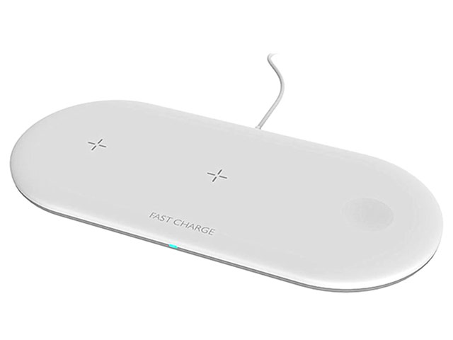 Беспроводное зарядное устройство Synapse Fast Wireless Charging Pad (белое, Fast Charge, QI, зарядка Apple Watch и AirPods)