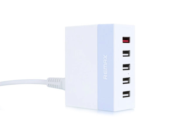 Зарядное устройство Remax USB Charger RU-U1 универсальное (сетевое, 5xUSB, 7.5A, белый/сиреневый)