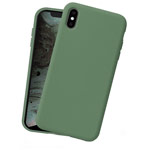 Чехол Yotrix LiquidSilicone для Apple iPhone XS (темно-зеленый, гелевый)